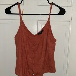 Forever 21 Terracotta Button-Down Crop Top
